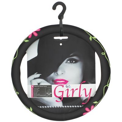 COUVRE-VOLANT "FLOWER POWER" 38CM