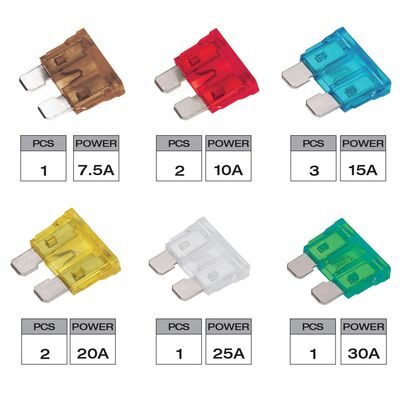 Pack of 10 ATC Standard Fuses - 7.5 amp / 10 amp / 15 amp / 20 amp / 25 amp / 30 amp