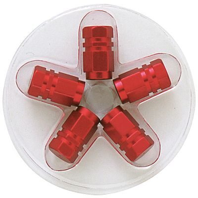 BOUCHONS DE VALVES HEXAGONAUX ROUGES 5PCS