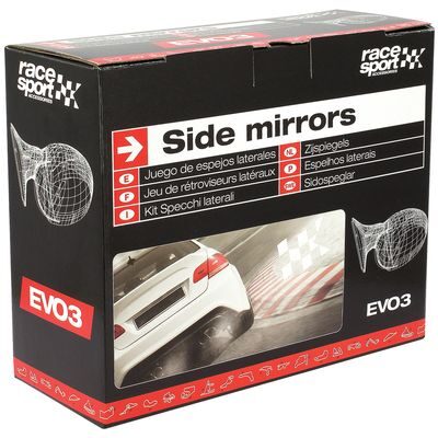 JEU DE RETROVISEURS EVO-3 MANUELS NOIRS