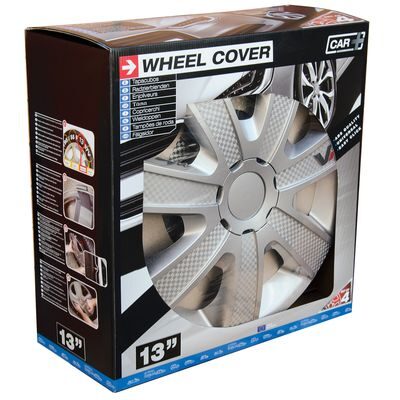 4 Tapacubos modelo carbón SILVER