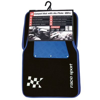 TAPIS DE SOL MOQUETTE + ALUCOMPETITION 4PCES BLEU