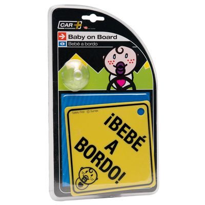 Cartel aviso "bebé a bordo" con ventosa