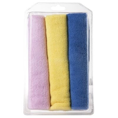 Pack of 3 Different Coloured Microfibre Valeting Cloths 40x30 cm