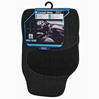 Basic Black Carpet Car Mat Universal 4pc set