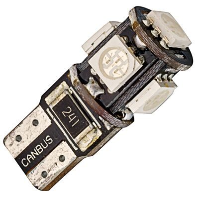 LED T10 CANBUS 5 LEDS 5050SMD BLEU