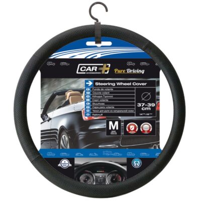 COUVRE VOLANT 37-39 CM. LUXE CUIR NOIR