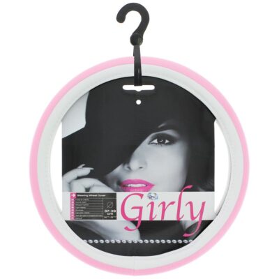 COUVRE VOLANT 37-39 CM ROSE BLANC SEMILICUIR-INT.CAOUTCHOUC VIERGE