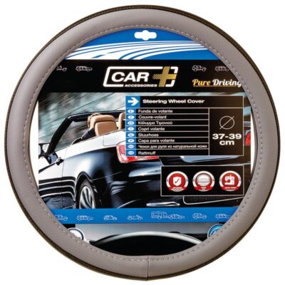 COUVRE-VOLANT 37-39CM "ORANGE TOUCH" GRIS/NOIR - INT.CAOUTCHOUC VIERGE