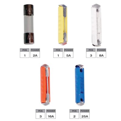 BLISTER DE 10 FUSIBLES CERAMIQUE AMPERAGE VARIABLE