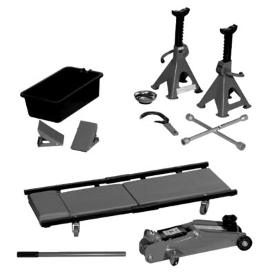 10 Piece Garage Set - 2 Ton Hydraulic Trolley Jack, Jack Stands and Car Creeper