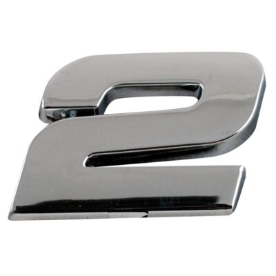 Chrome Emblem "2" TWO Symbol