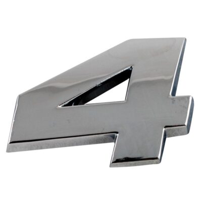 Chrome Emblem "4" FOUR Symbol