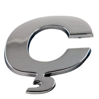 Chrome Emblem "Ç" Letter