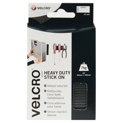 Velcro® Brand Heavy Duty Stick On 50 x 100 mm - 2pc Black