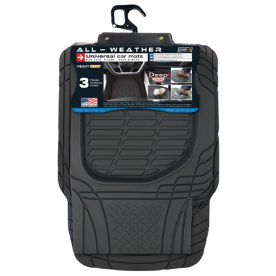 ALFOMBRA PVC UNIVERSAL "SAND" NEGRA 3 PCS